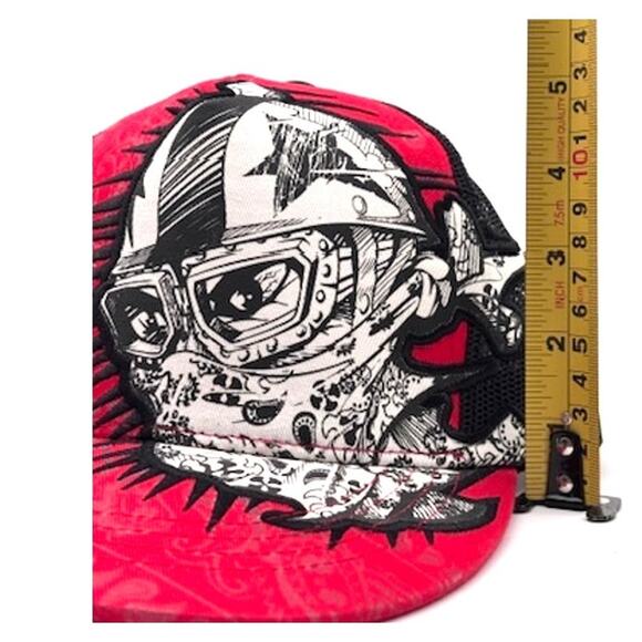 Fly Racing Baseball Cap Hat Red with Black Mesh Snapback OSFA - Picture 11 of 11